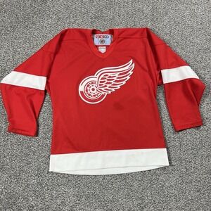 VTG Detroit Red Wings CCM Jersey Boys L / XL Red 90s Official NHL Hockey